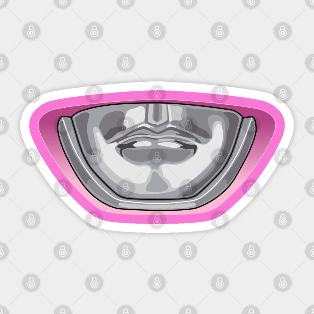 Pink Ranger Helmet Face Mask Sticker by vo_maria